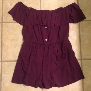 Off the shoulder romper with pockets